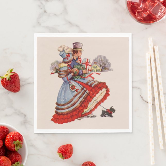 Altes Weihnachtsgeschäft Serviette (Beispiel)