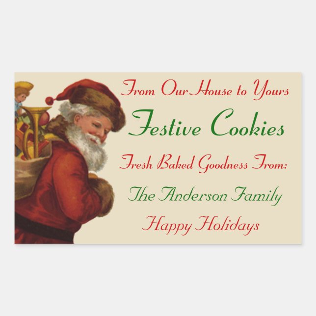 Altes Weihnachtsgeschenk Quadratischer Aufkleber (Vorderseite)
