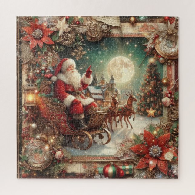 Altes Weihnachtsmann-Puzzle (Vertikal)