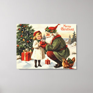 Altes Weihnachtsplakat Leinwanddruck