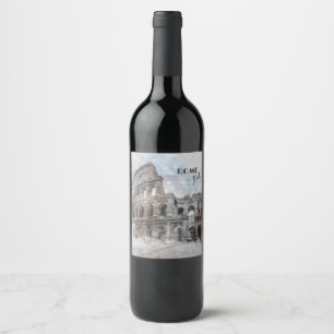 Altes Weinlabel Colosseum Rom – Reise Kunst Weinetikett