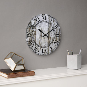 Altes Weißwaschholz Große Wanduhr