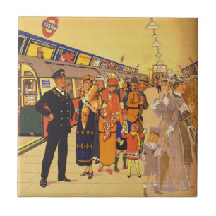 Altes Werbeplakat für die London Underground Fliese