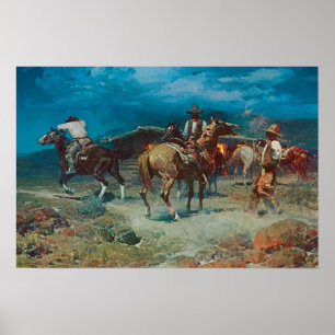 Altes Westen-Pony Express-Kunst-Druck-Plakat 1922 Poster