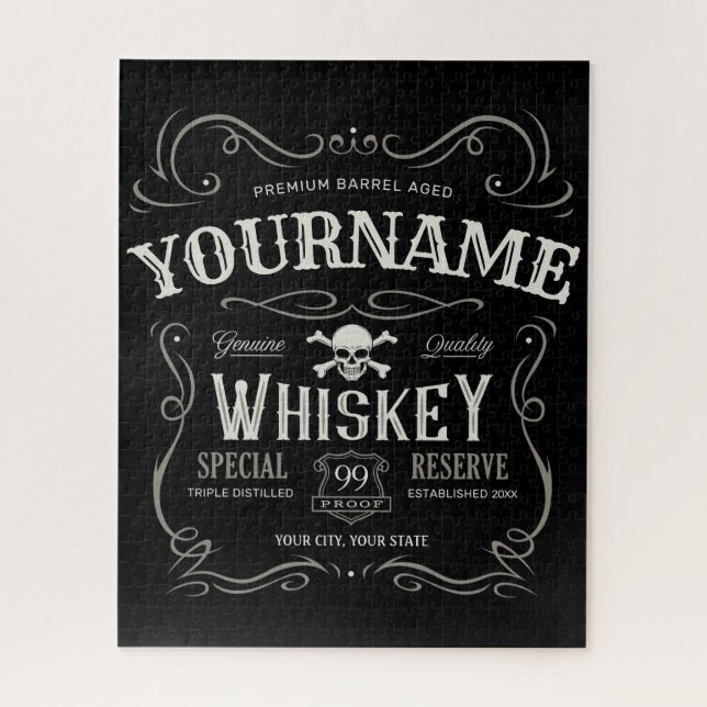 Altes Whiskey-Etikett Personalisierte Vintage Liqu (Vertikal)