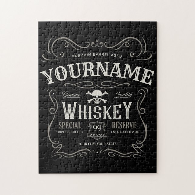 Altes Whiskey-Etikett Personalisierte Vintage Liqu (Vertikal)