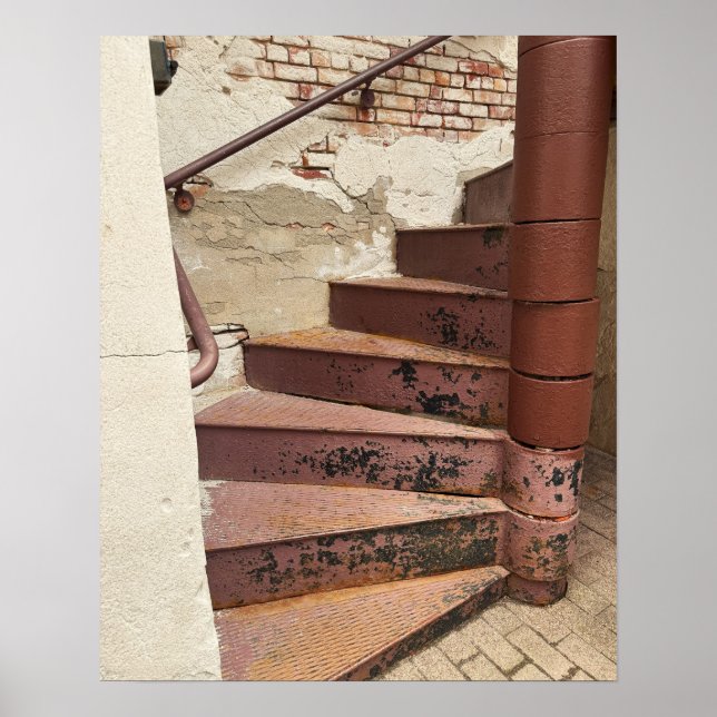 Altes Windtreppe Foto Poster (Vorne)