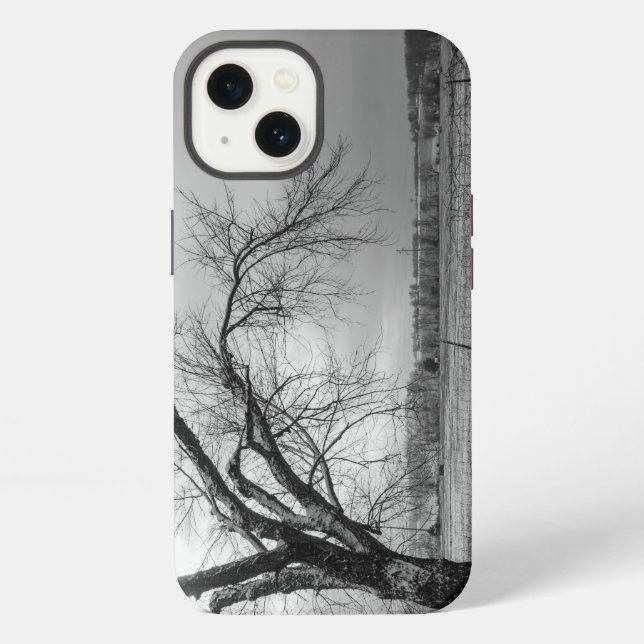Altes Winterbaum-Graustufen-iPhone-Case iPhone Hülle (Rückseite)