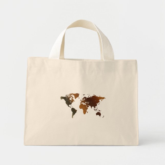 Altes World Map Designer-Geschenk Mini Stoffbeutel (Vorne)