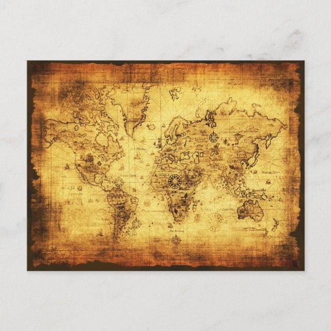 Altes World Map Designer-Geschenk Postkarte (Vorderseite)