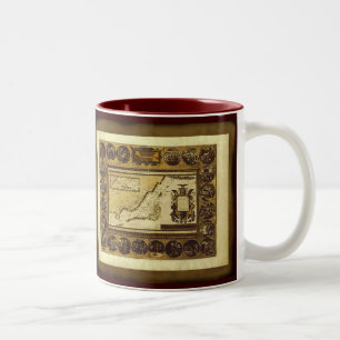 Altes World Map Designer-Geschenk Zweifarbige Tasse