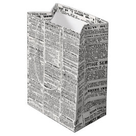 Altes Zeitungsdesign Mittlere Geschenktüte