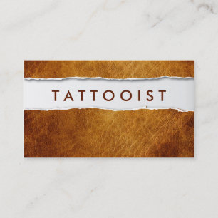 Altes zerrissenes Papier Tattoo Kunst Geschäftskar Visitenkarte