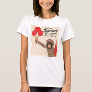 Altes Zirkusplakat eines Affen, der Luftballons hä T-Shirt