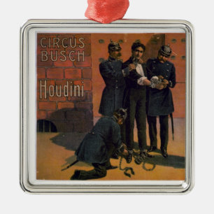 Altes Zirkusplakat - Houdini und der Zirkus Ornament Aus Metall