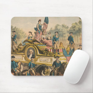Altes Zirkusplakat mit Umzugswagen Mousepad