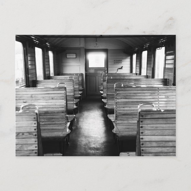 Altes Zugabteil Postkarte (Vorderseite)