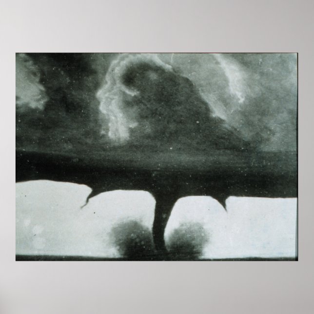Älteste bekannte Fotografie eines Tornados aus dem Poster (Vorne)