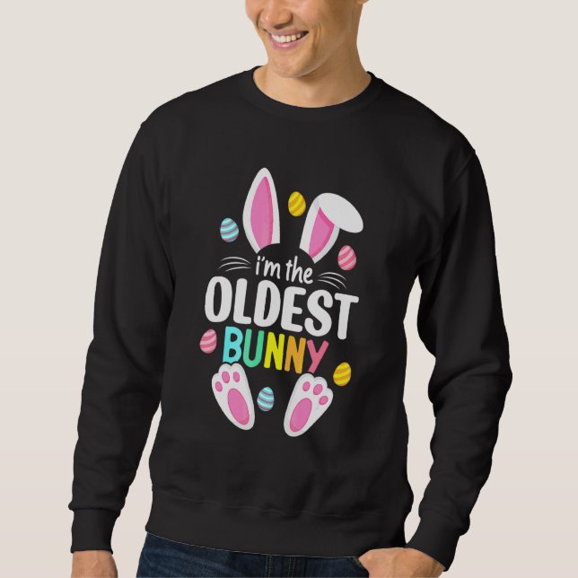 Älteste Osterfamilie Matching Outfit Rabbit Sweatshirt (Vorderseite)