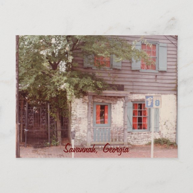 Ältestes Haus, Savannah, Georgien Postkarte (Vorderseite)