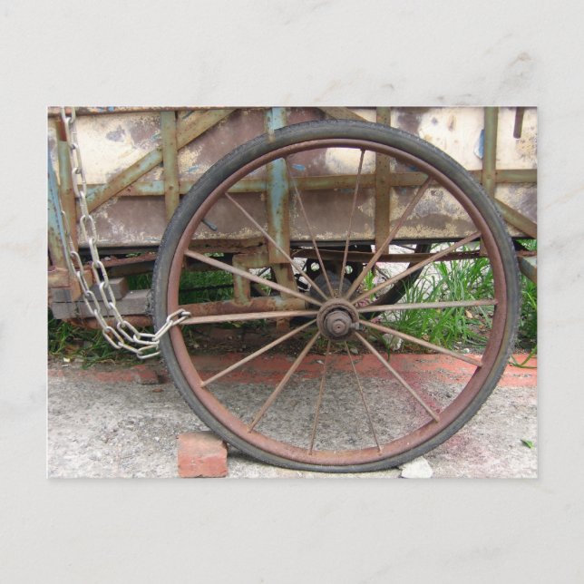 Altfahrrad der Postkarte (Vorderseite)