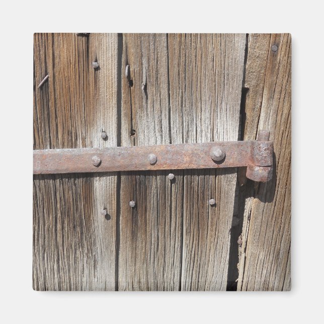 Altgewebtes Holz und rostes Metall Magnet (Vorne)