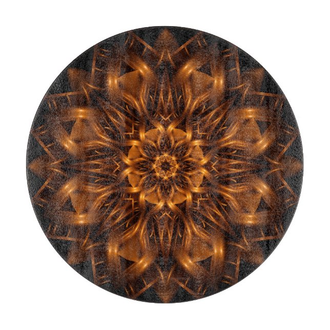 Altgold-kupfernes Medaillon-Glasschneiden-Brett Schneidebrett (Vorderseite)
