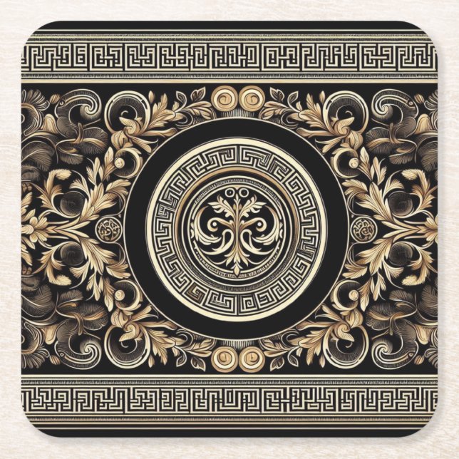 Altgriechisch Rechteckiger Pappuntersetzer (Vorderseite)