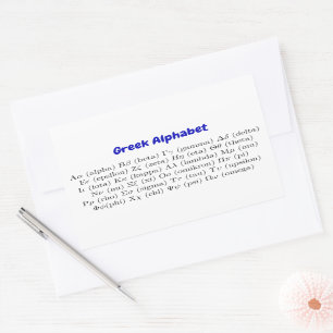 Altgriechische Buchstaben   Griechisches Alphabet Rechteckiger Aufkleber