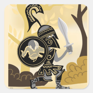 Altgriechischer Hoplite Quadratischer Aufkleber