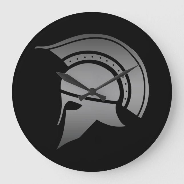 Altgriechischer Spartan Helmet Große Wanduhr (Vorderseite)