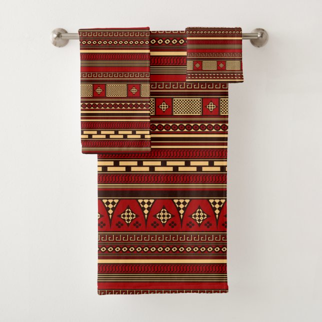 Altgriechisches geometrisches Mustertuch Badhandtuch Set (Insitu)