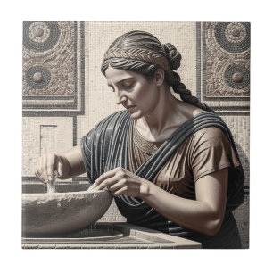 Altgriechisches Mosaik Frau Heim Fliese
