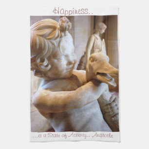 Altgriechisches Skulptur-Aristoteles-Zitat-Tuch Handtuch