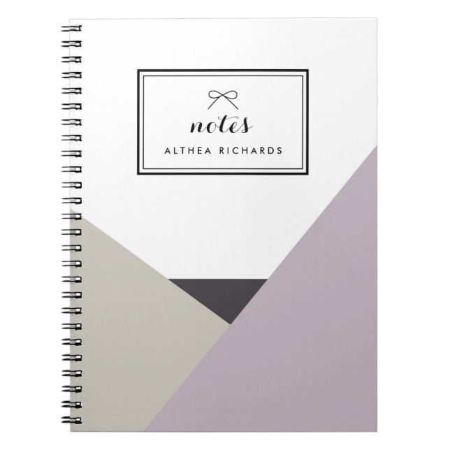 Althea Lilac & Gray Personalisiertes Notebook Notizblock (Vorderseite)