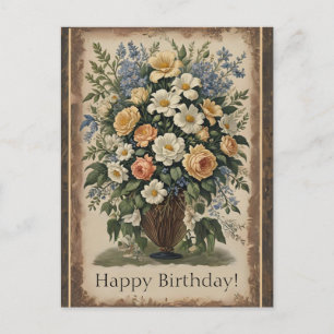 Althergebrachte Blumenstrauß-Postkarte Postkarte