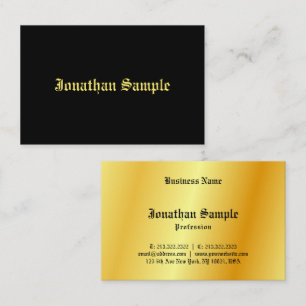 Althergebrachte Handschrift Schwarz Gold Look Vorl Visitenkarte