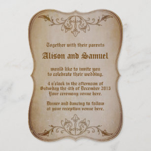 Althergebrachte Sepia-Hochzeitseinladung Einladung