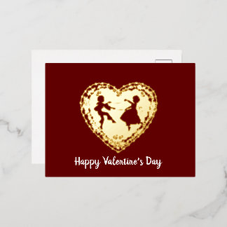Althergebrachte Valentins-Silhouette Folien Feiertagspostkarte