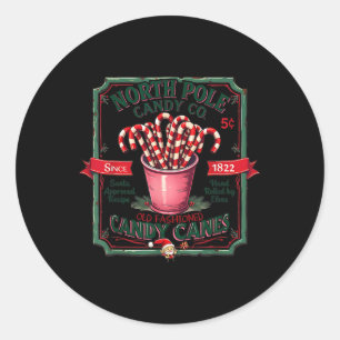 Althergebrachter Nordpol-Elfen-Weihnachts-Candy Ca Runder Aufkleber