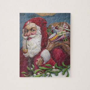 Althergebrachter Weihnachtsmann mit Pfeife