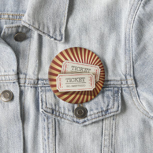 Althergebrachtes Ticket Stub Karneval Thema Button