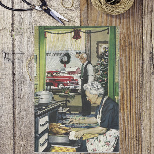 Althergebrachtes vintage Heimküchen-Weihnachten Seidenpapier