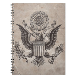 Altherkömmliches amerikanisches Wappen Notizbuch Notizblock
