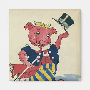 Althumor, süße glückliche tanzende Schwein tanzt Magnet