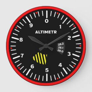 Altimeter Pilot Aviation Geek Große Wanduhr