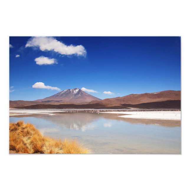 Altiplano Landschaft mit Vulkan in Bolivien Fotodruck (Vorne)