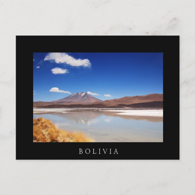 Altiplano Landschaft mit Vulkan in Bolivien Postkarte (Vorderseite)