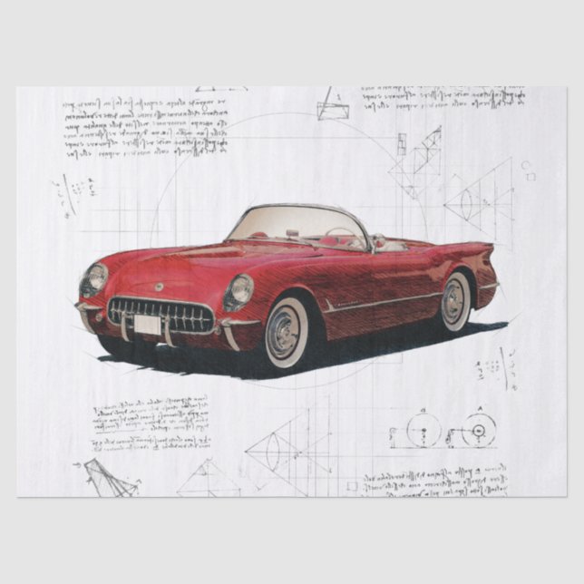 Altklassische Autos Seidenpapier (Vorderseite)