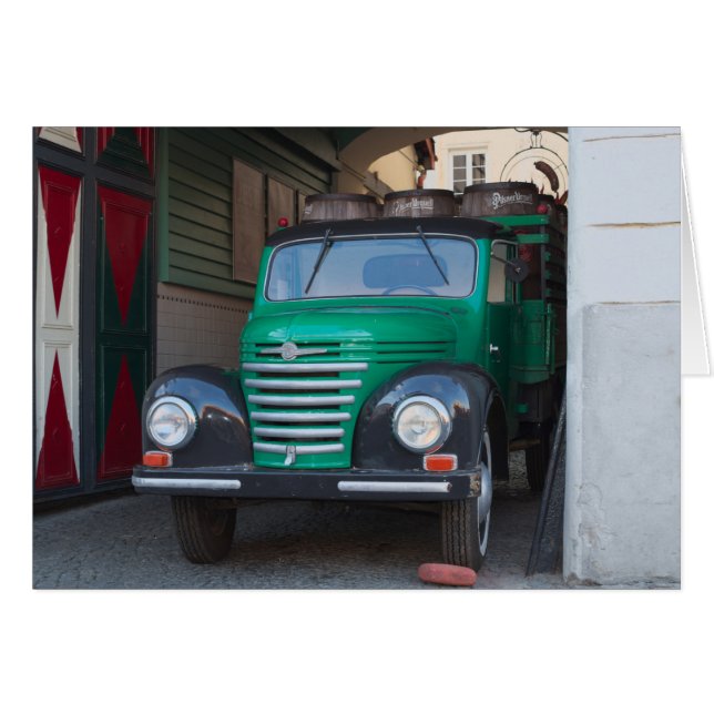 Altlastwagen mit Bier - Karte (Vorderseite (Horizontal))